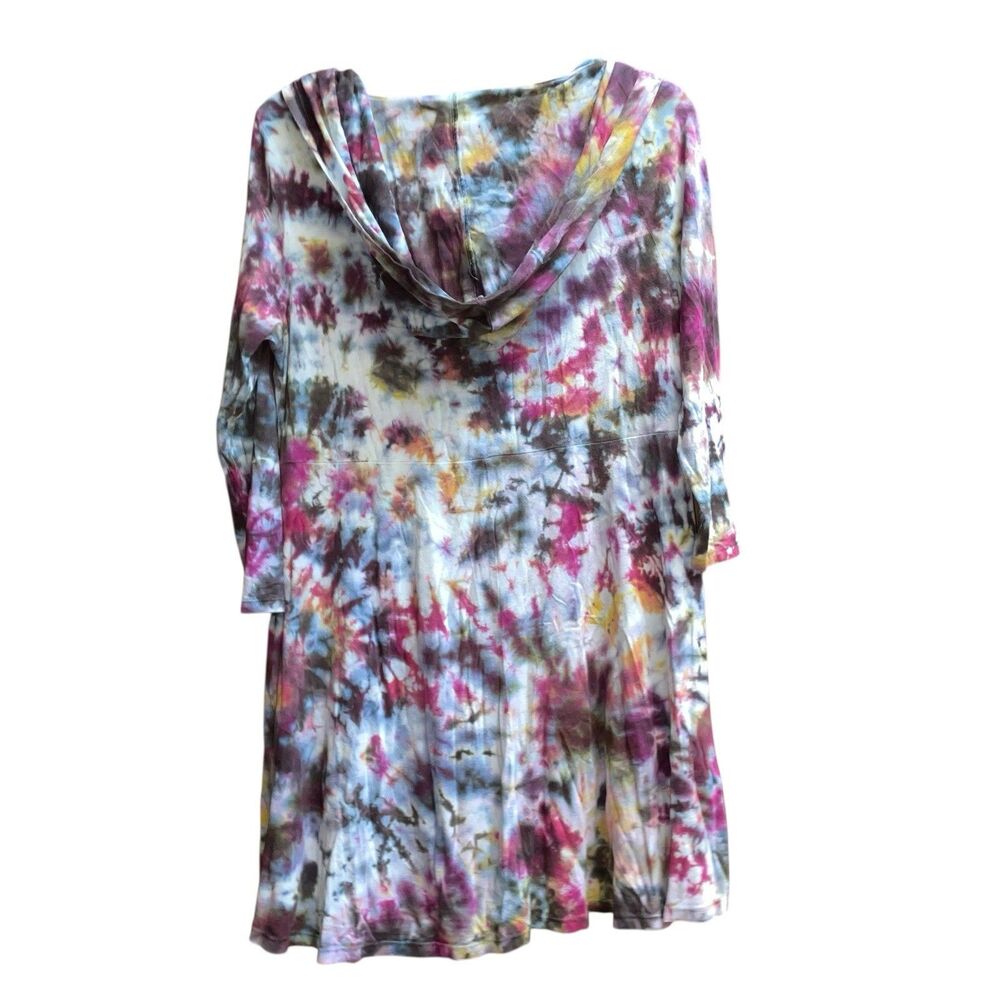 Soft Surroundings M Tie Dye Hooded Cowl Neck Tunic Top - Picture 3 of 6